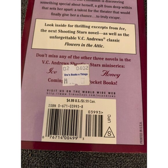 V.C. Andrews "Shooting Stars: Cinnamon" Paperback Novel - Picture 3 of 5